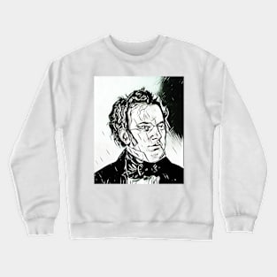 Franz Schubert Black And White Portrait | Franz Schubert Artwork 2 Crewneck Sweatshirt